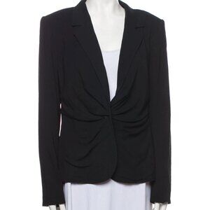 Escada Black Bitty Blazer Gathered Front Sz 10